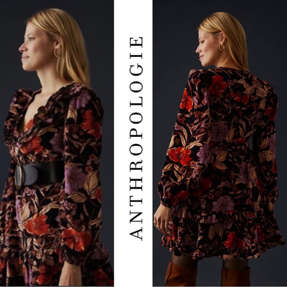 Anthropologie Pilcro Tiered Corduroy Dress Size LP